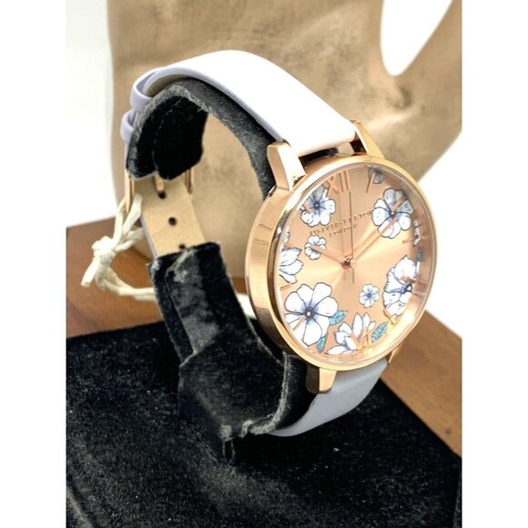 Olivia Burton Women's Watch OBW0706 Quartz Floral Dial Rose Gold Leather… - Picture 2 of 13